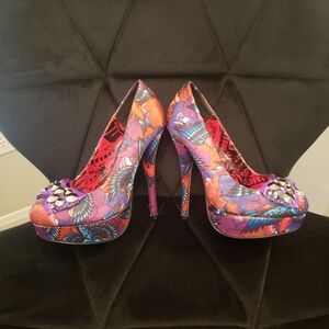 Iron Fist Women's Multicolor Patterned Heels